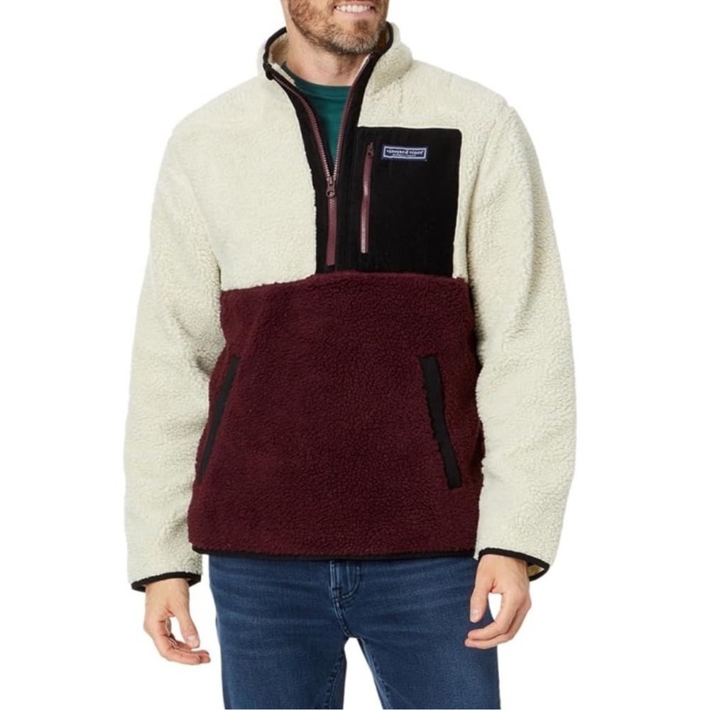 Vineyard Vines Men’s Colorblock Fleece Pullover Size Medium